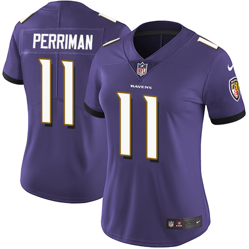 Nike Ravens #11 Breshad Perriman Purple Team Color Women's Stitched NFL Vapor Untouchable Limited Jersey